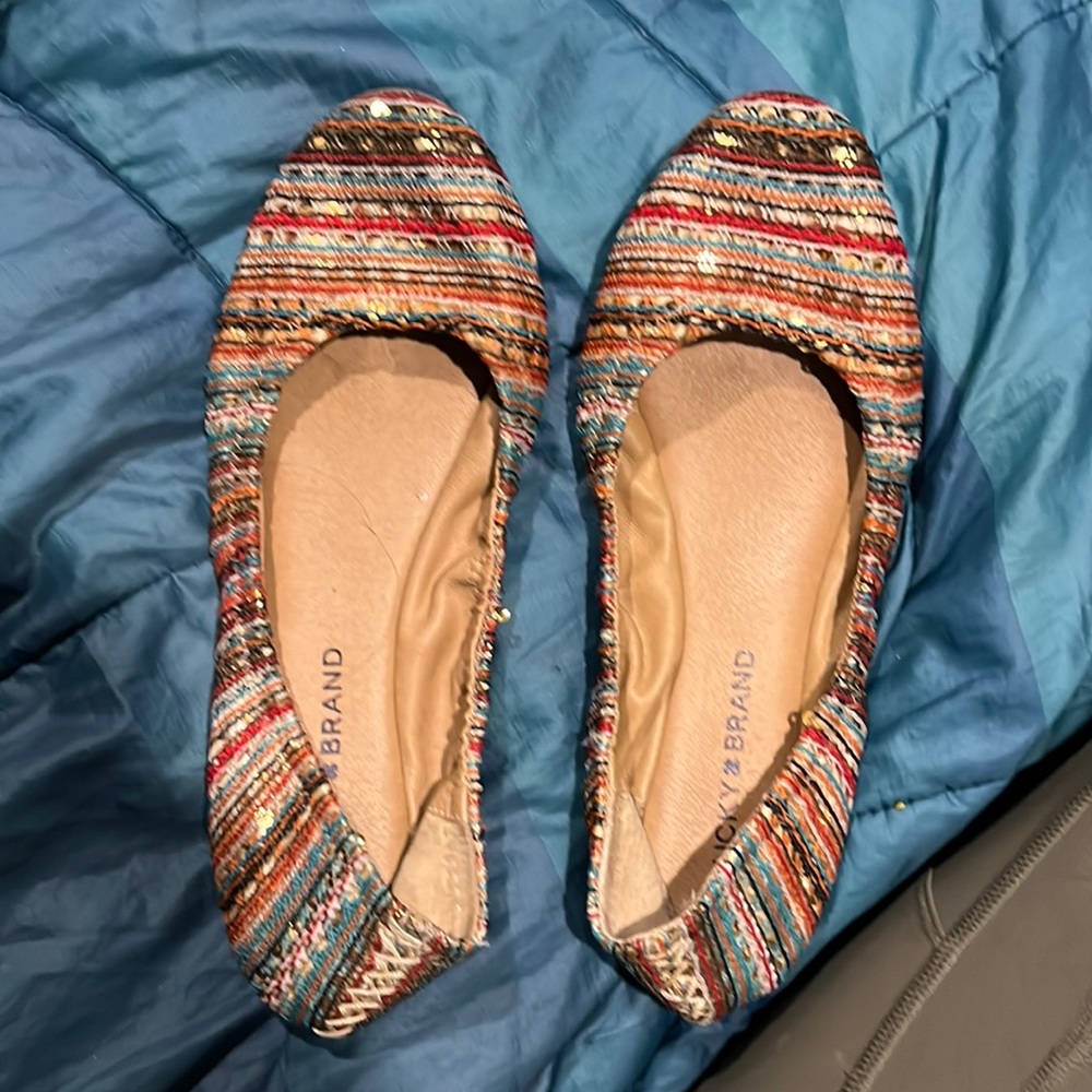 Lucky brand multicolored flats size 8